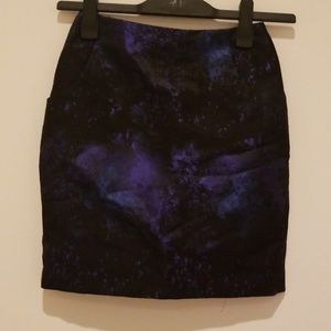 Pocketed blue and black skirt